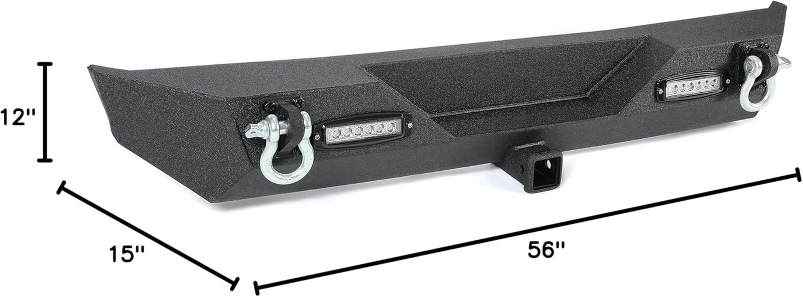 Front & Rear Bumper Compatible with 1986-2006 Jeep Wrangler TJ YJ W/2 40W LED Li