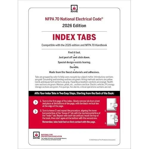 NFPA 70 National Electrical Code 2026 + index tab 26 + ugly electrical 26 Spiral