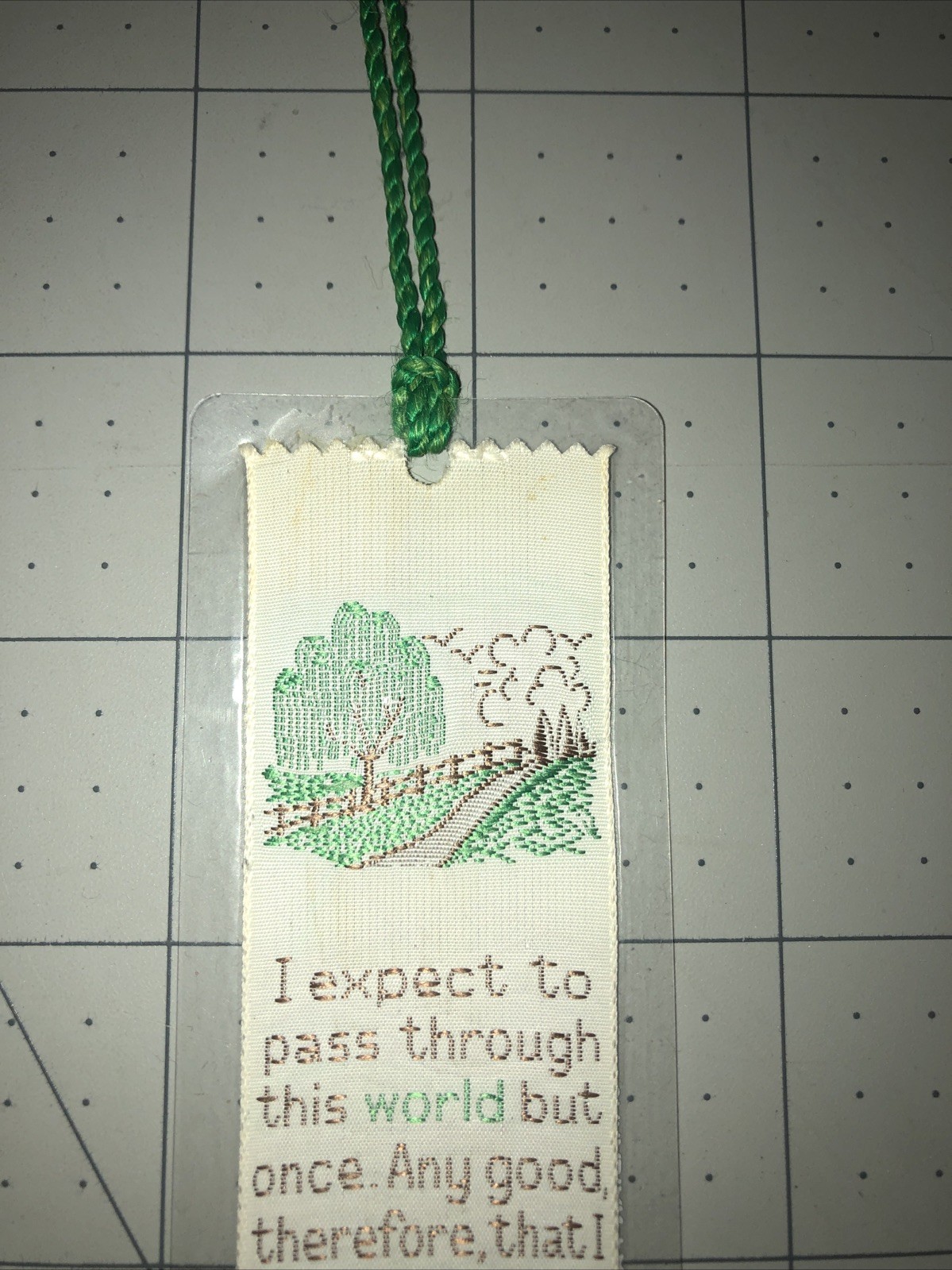 Weve-A-Gift Lovely Bookmark .. “shall not pass this way again” VINTAGE Polyester