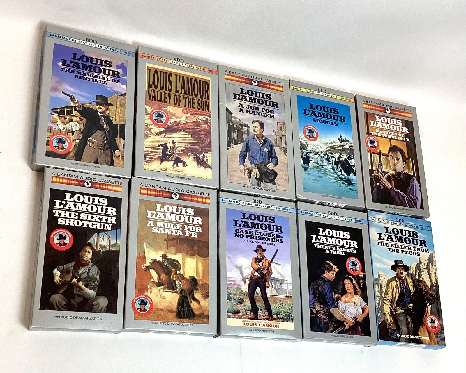 Lot of 10 IN BOX Assorted LOUIS L’AMOUR Audio Book Cassette’s (2)