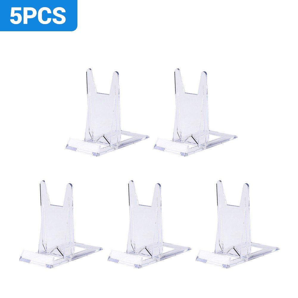 5PACK Clear Acrylic Stand Easel for Sports Trading Cards,Photos,Plates,Phones