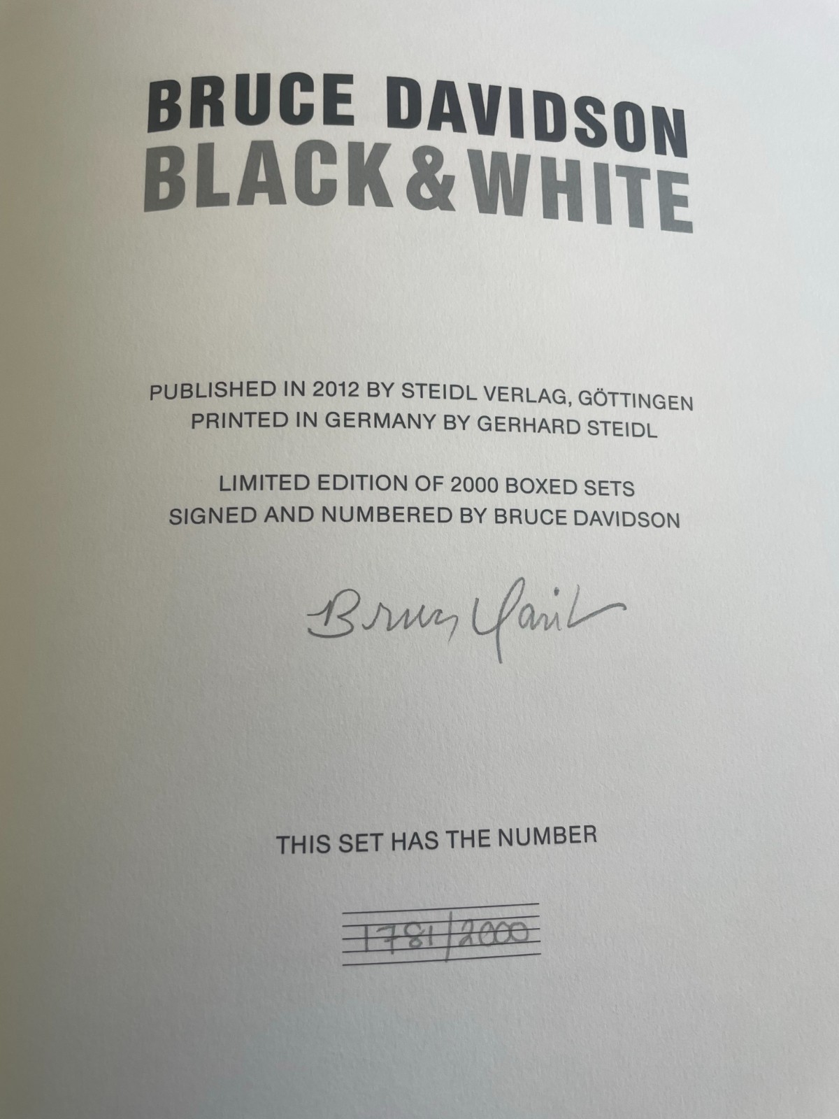 Bruce Davidson’s Black & White new signed on slipcase and in Volume 1