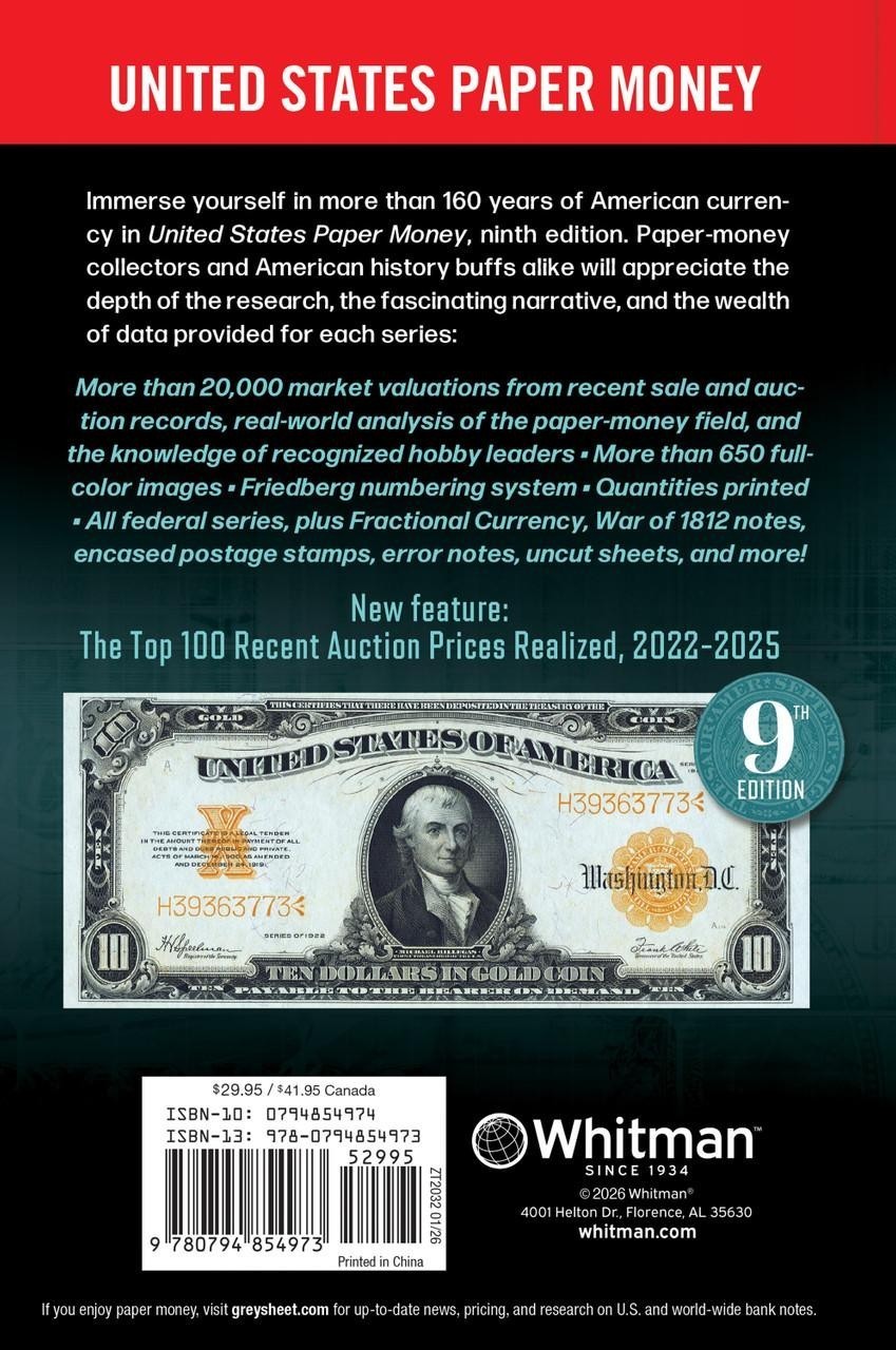 Official Red Book Guide United States Paper Money US Currency Catalog 2024 New