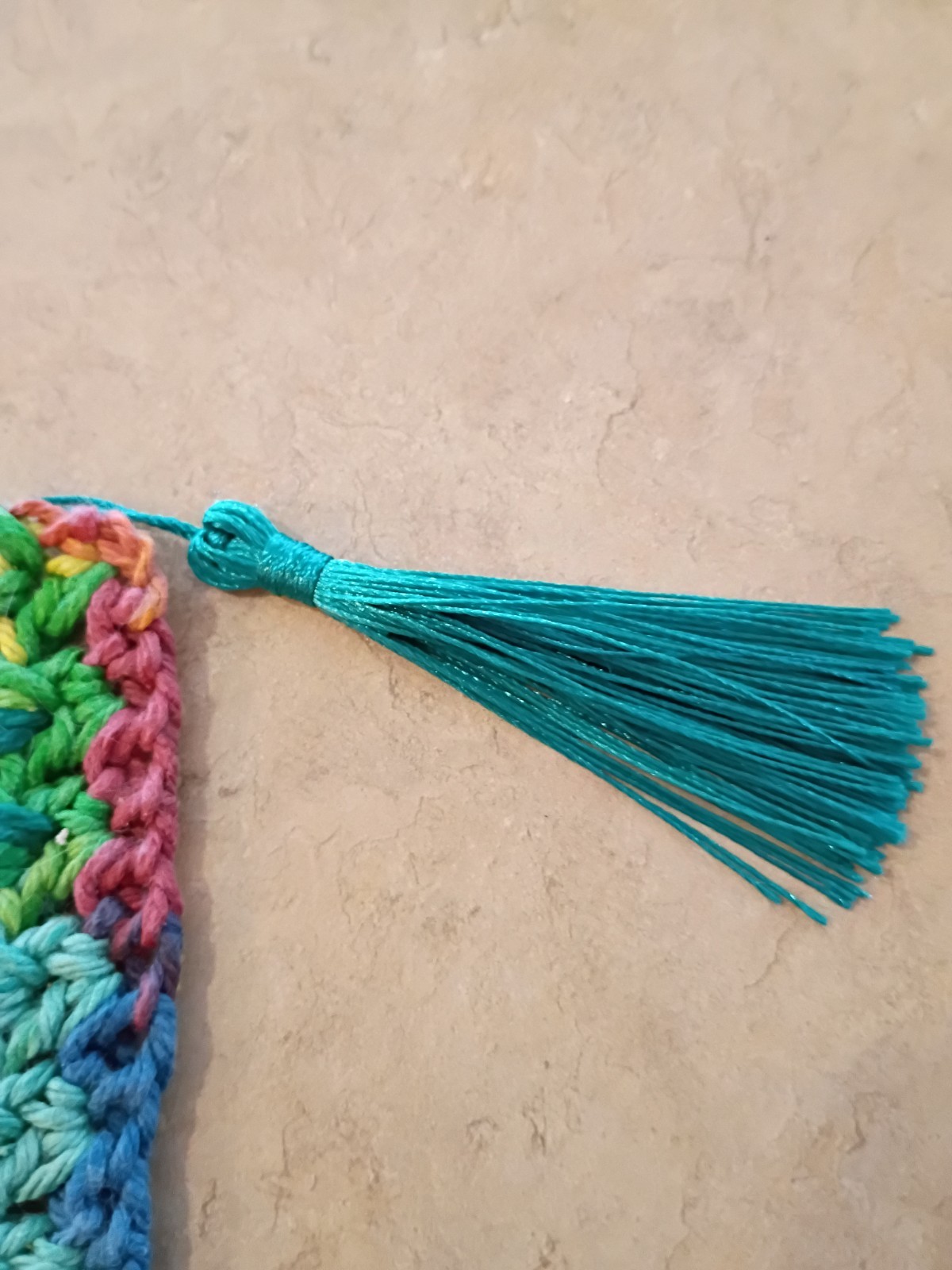 unbranded crochet knit multicolor tassel bookmark