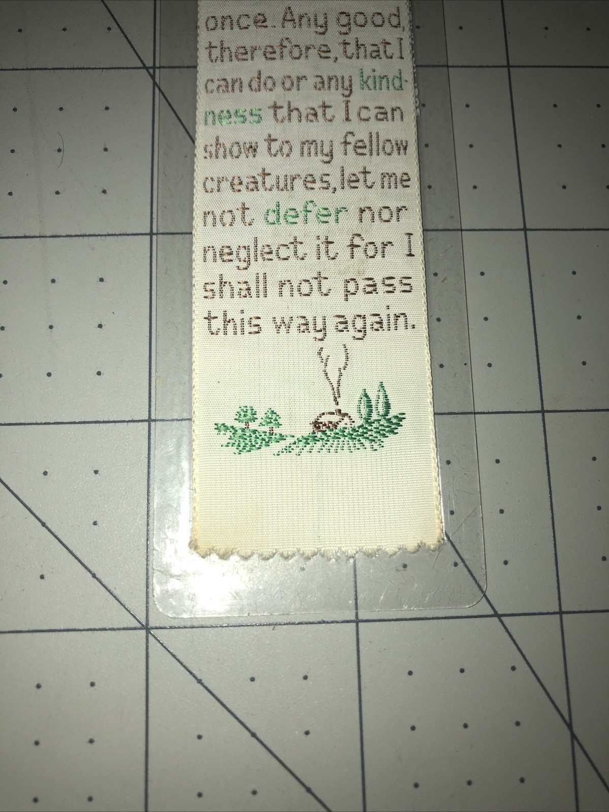 Weve-A-Gift Lovely Bookmark .. “shall not pass this way again” VINTAGE Polyester