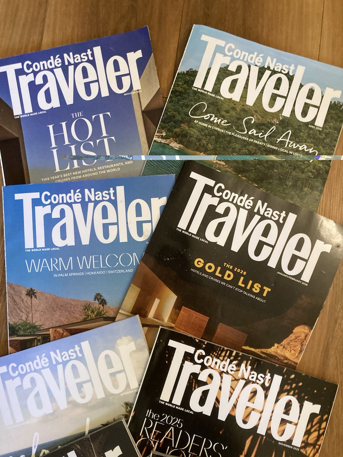 14 Lot Conde Nast Traveler World Travel Magazine From 2022-2023 and 2025-2026