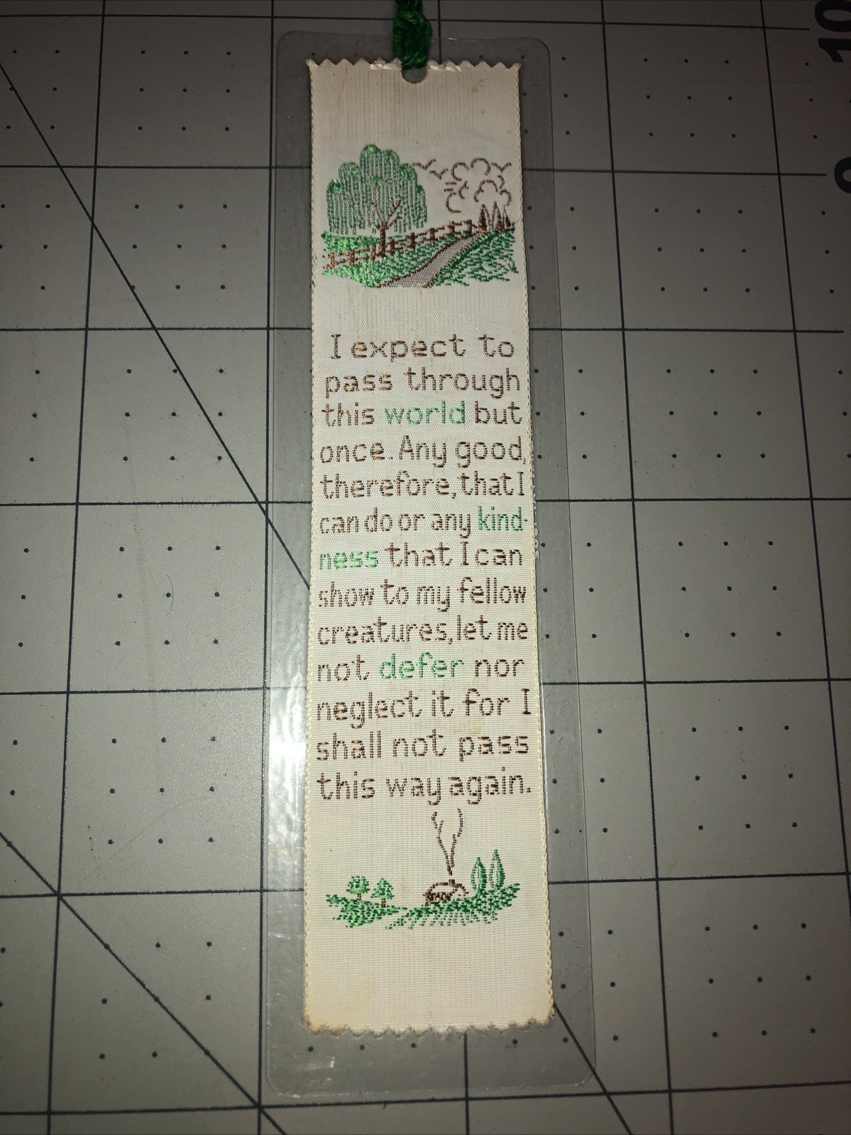 Weve-A-Gift Lovely Bookmark .. “shall not pass this way again” VINTAGE Polyester