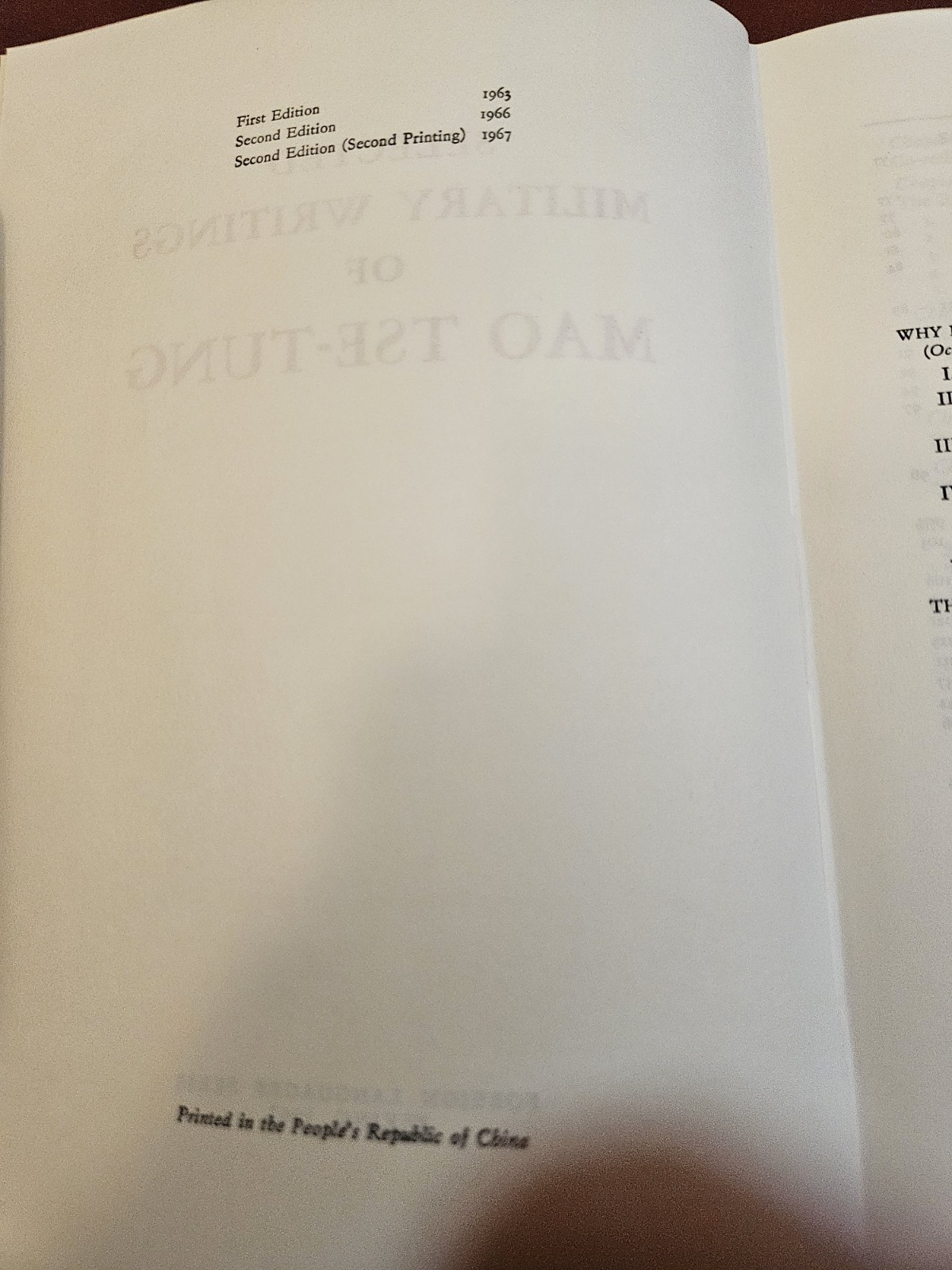 SELECTED MILITARY WRITINGS OF MAO TSE-TUNG in Orig. Slipcase, MINT CONDITION