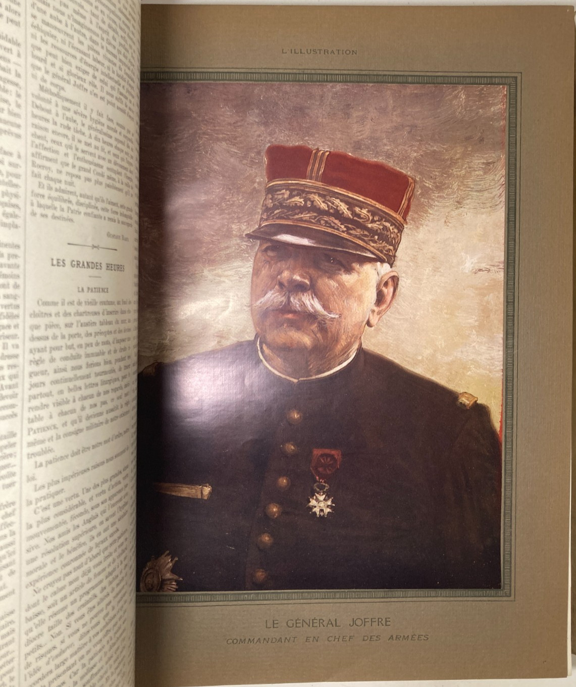 1914 WWI L’Illustration Painted Vellum Anti-German Propaganda Binding