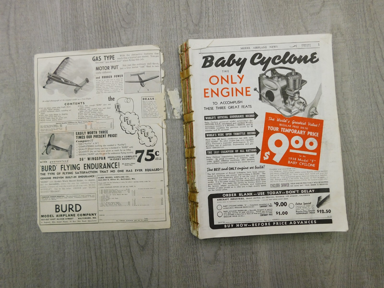 MODEL AIRPLANE NEWS FEB JUN JUL AUG 1939 Planes WII Boeing Vintage Magazine Lot