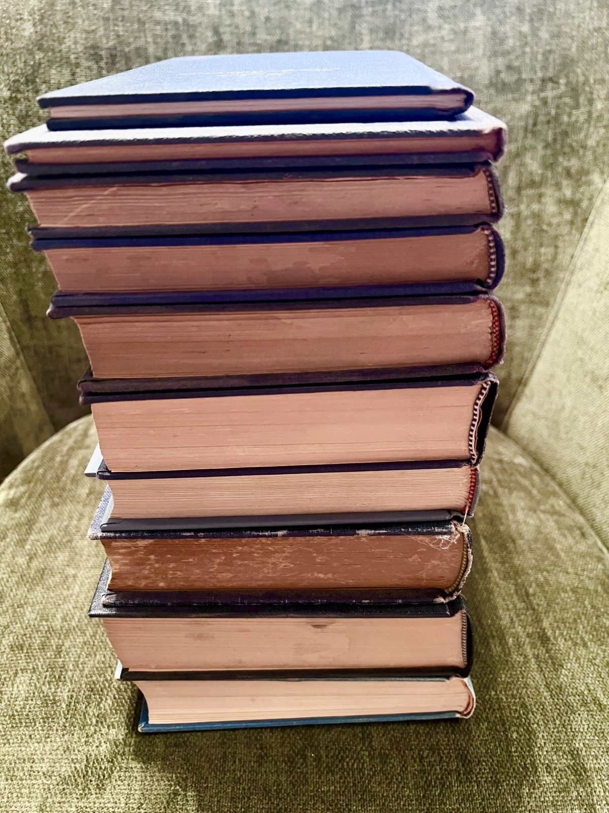 Lot of 10 Vintage Hardcover Books in Blue Shades for STAGING Library—LDS Mormon