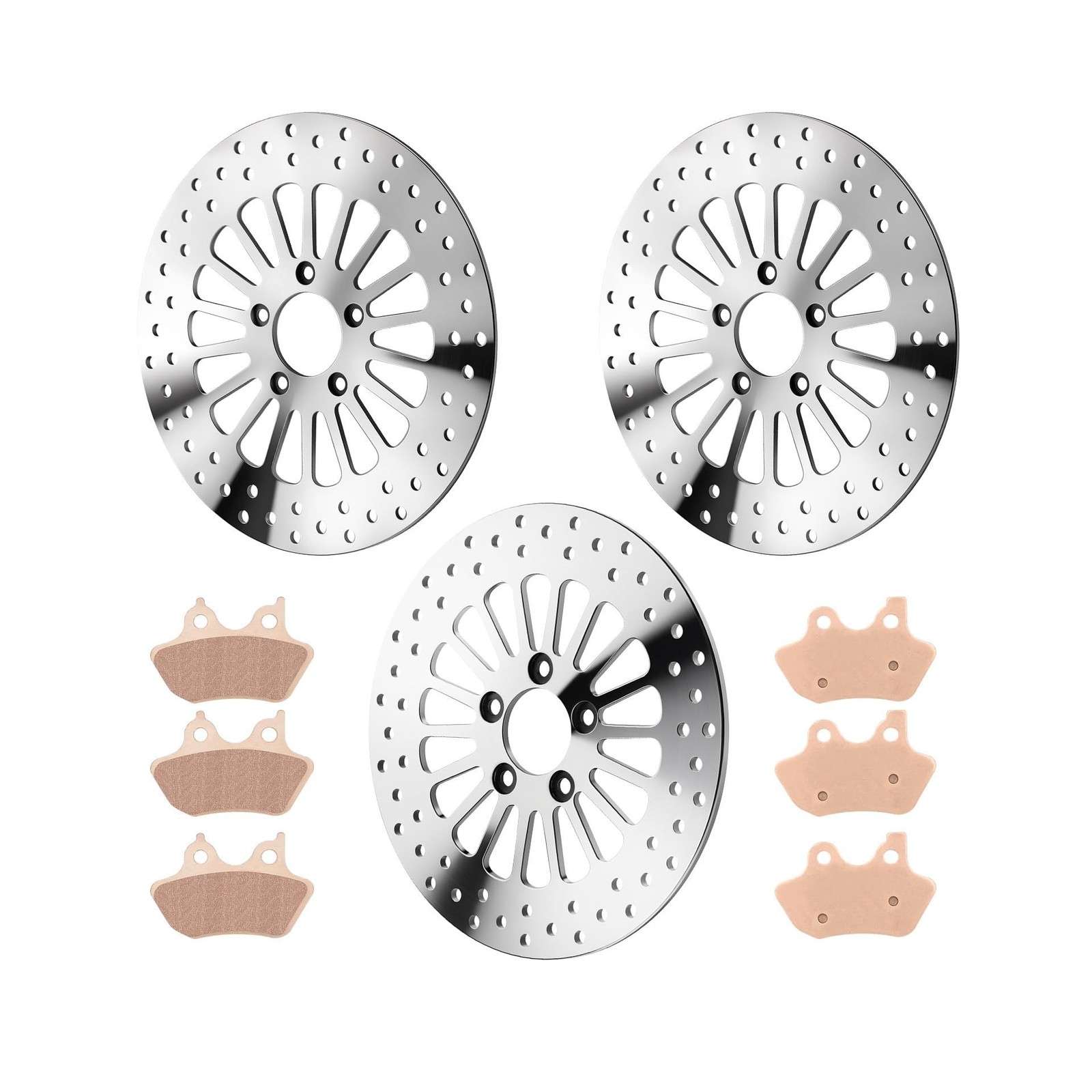 11.8″ Front & Rear Brake Rotor Pad Set fit for Harley Davidson Touring Models