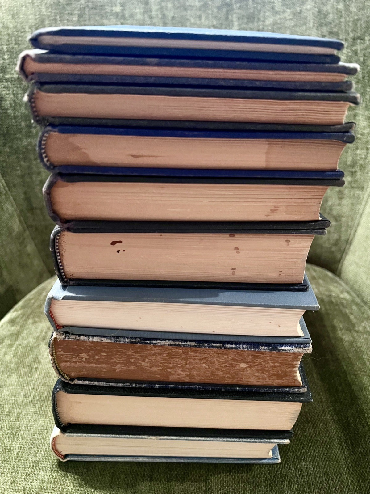 Lot of 10 Vintage Hardcover Books in Blue Shades for STAGING Library—LDS Mormon
