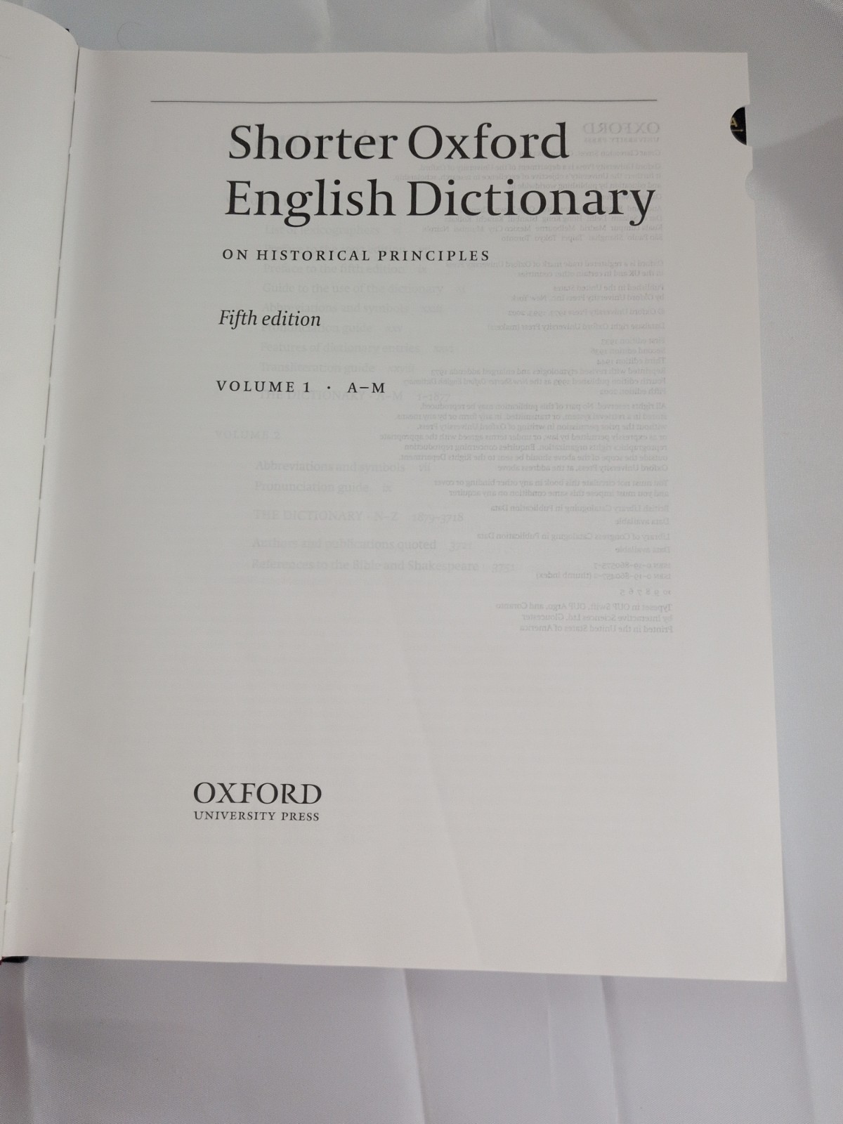 Shorter Oxford English Dictionary Fifth Edition 2-Volume Hardcover Set 2003