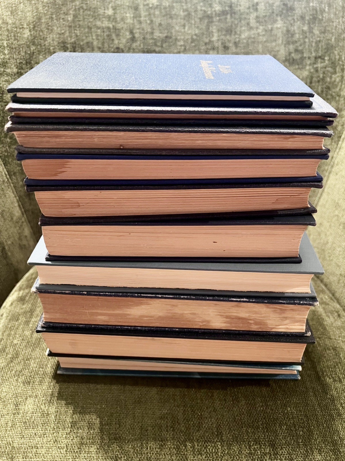Lot of 10 Vintage Hardcover Books in Blue Shades for STAGING Library—LDS Mormon