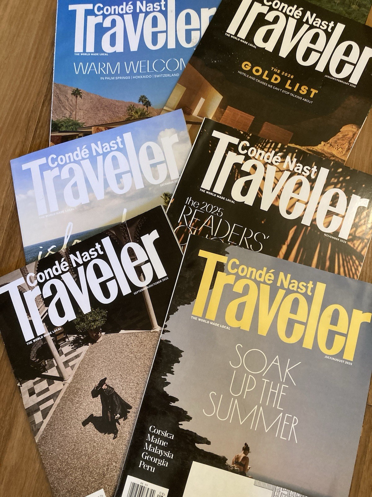 14 Lot Conde Nast Traveler World Travel Magazine From 2022-2023 and 2025-2026