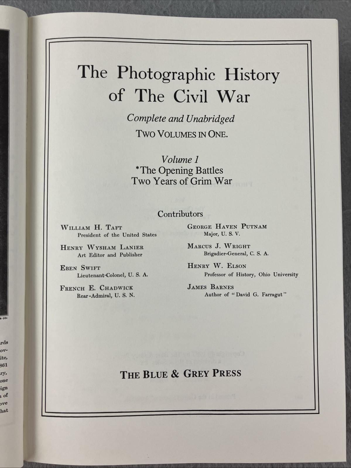 THE PHOTOGRAPHIC HISTORY OF THE CIVIL WAR 10 Vols in 5 Set Blue & Grey Press