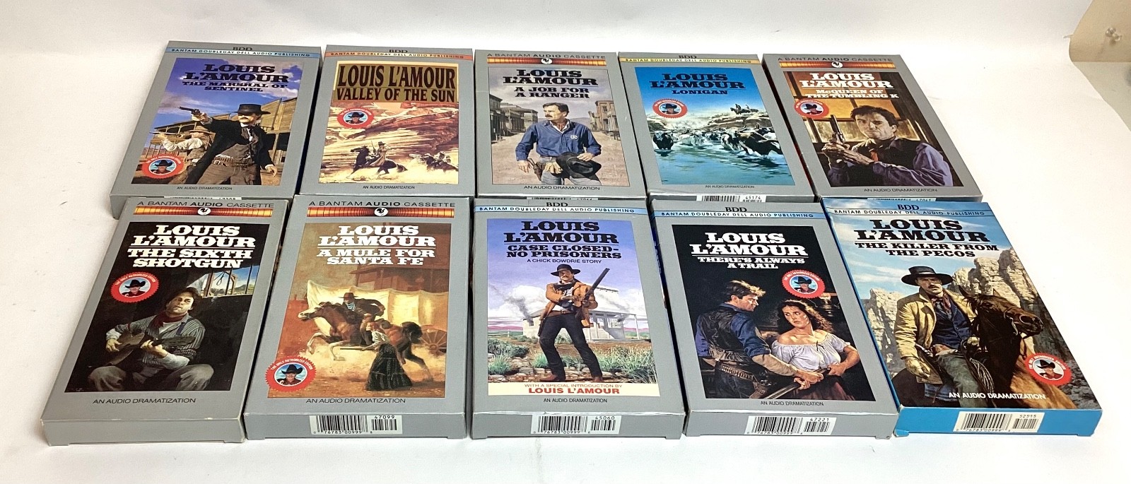 Lot of 10 IN BOX Assorted LOUIS L’AMOUR Audio Book Cassette’s (2)
