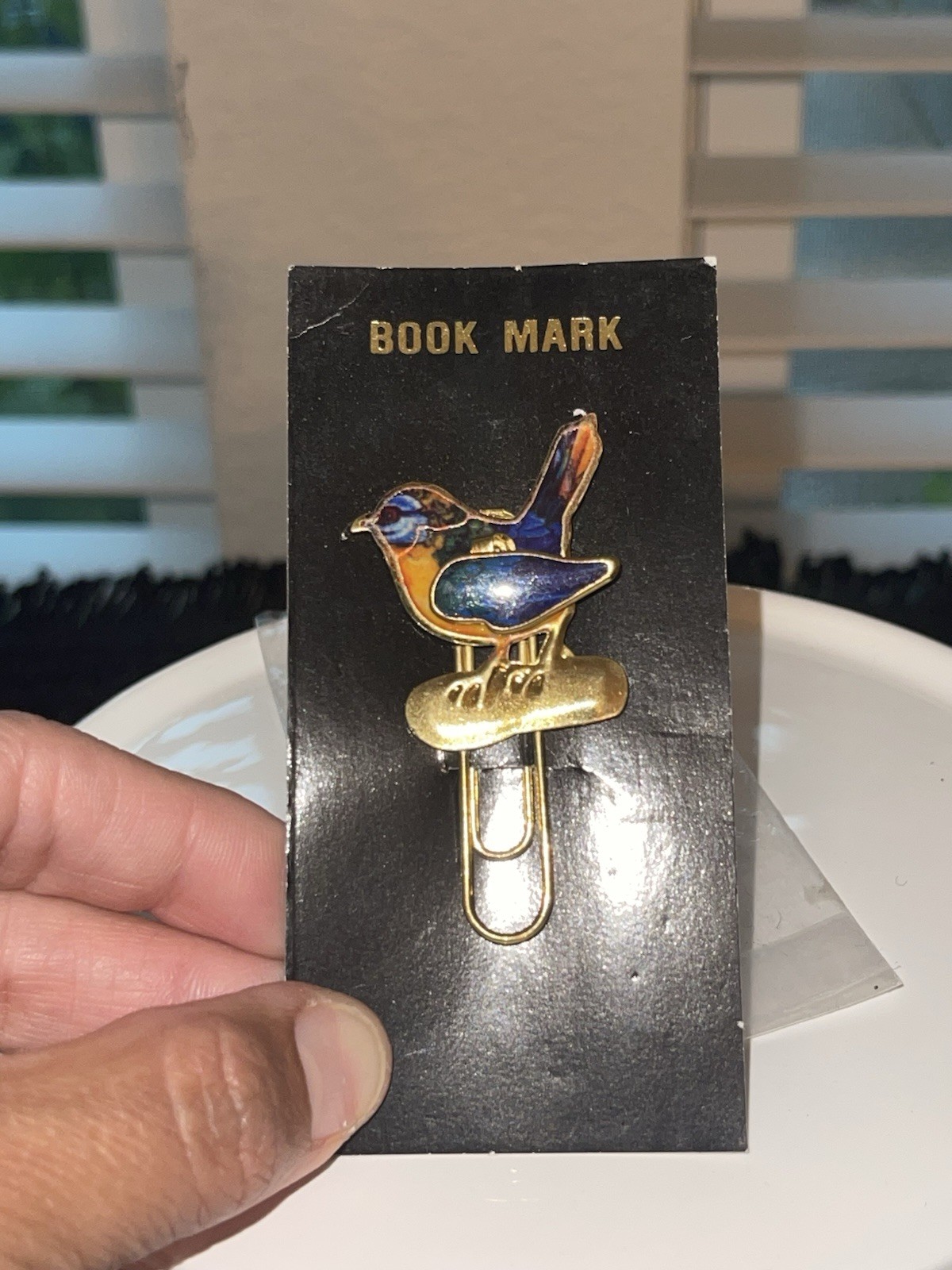 Vintage Colorful Metal Bird Book Mark New In Package