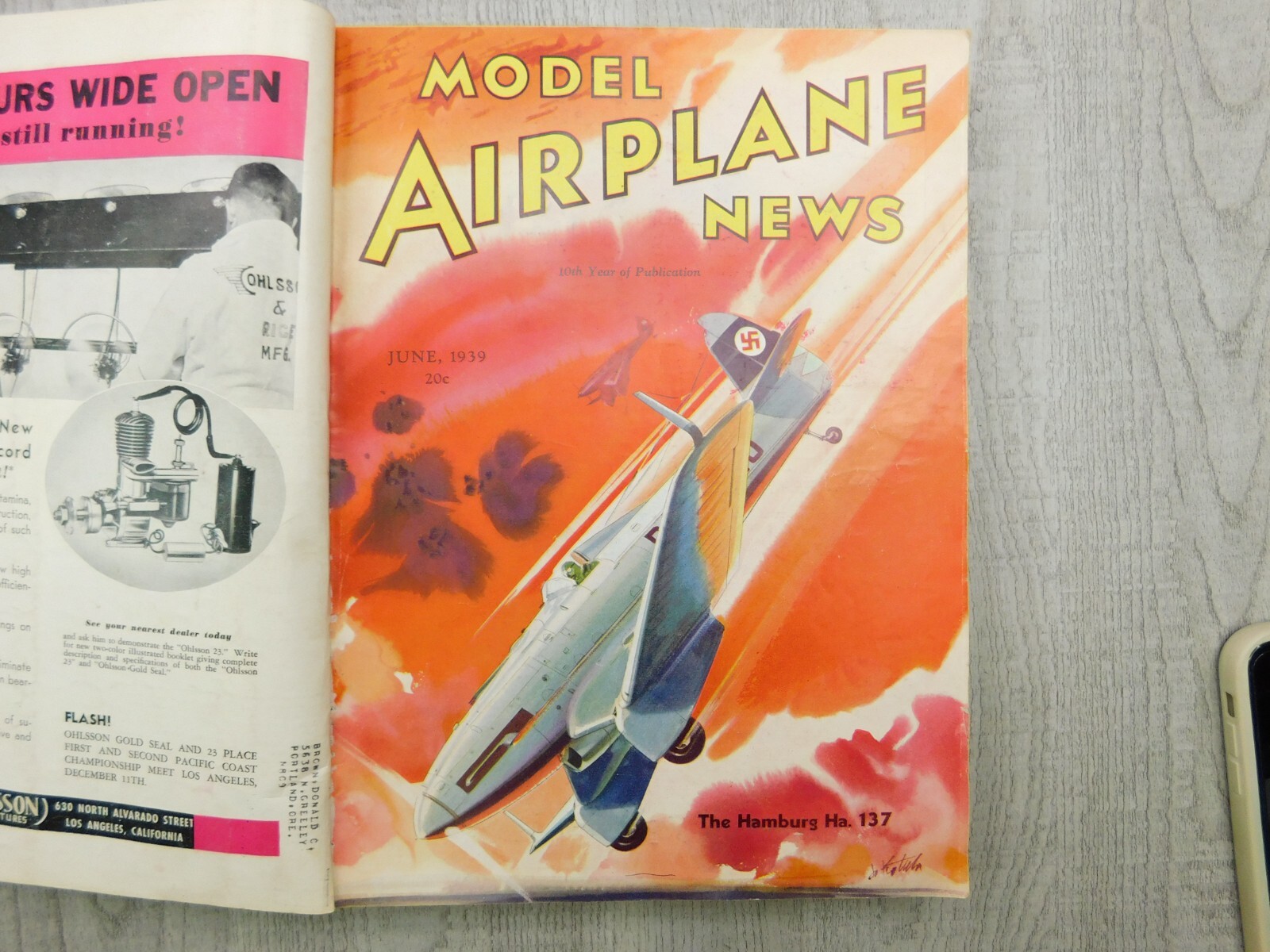 MODEL AIRPLANE NEWS FEB JUN JUL AUG 1939 Planes WII Boeing Vintage Magazine Lot