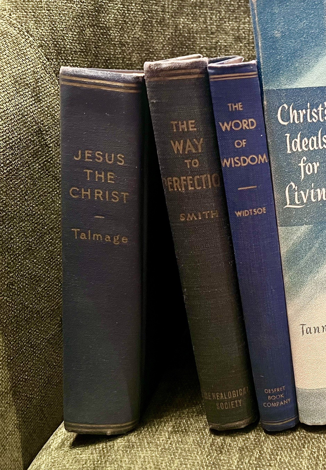 Lot of 10 Vintage Hardcover Books in Blue Shades for STAGING Library—LDS Mormon