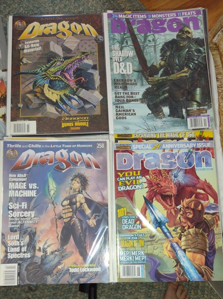 🐉Dragon Magazine 🐉 *U Pick Your Lot* All Vintage Most w/ Inserts ⚔️🪄TSR D&D☠️