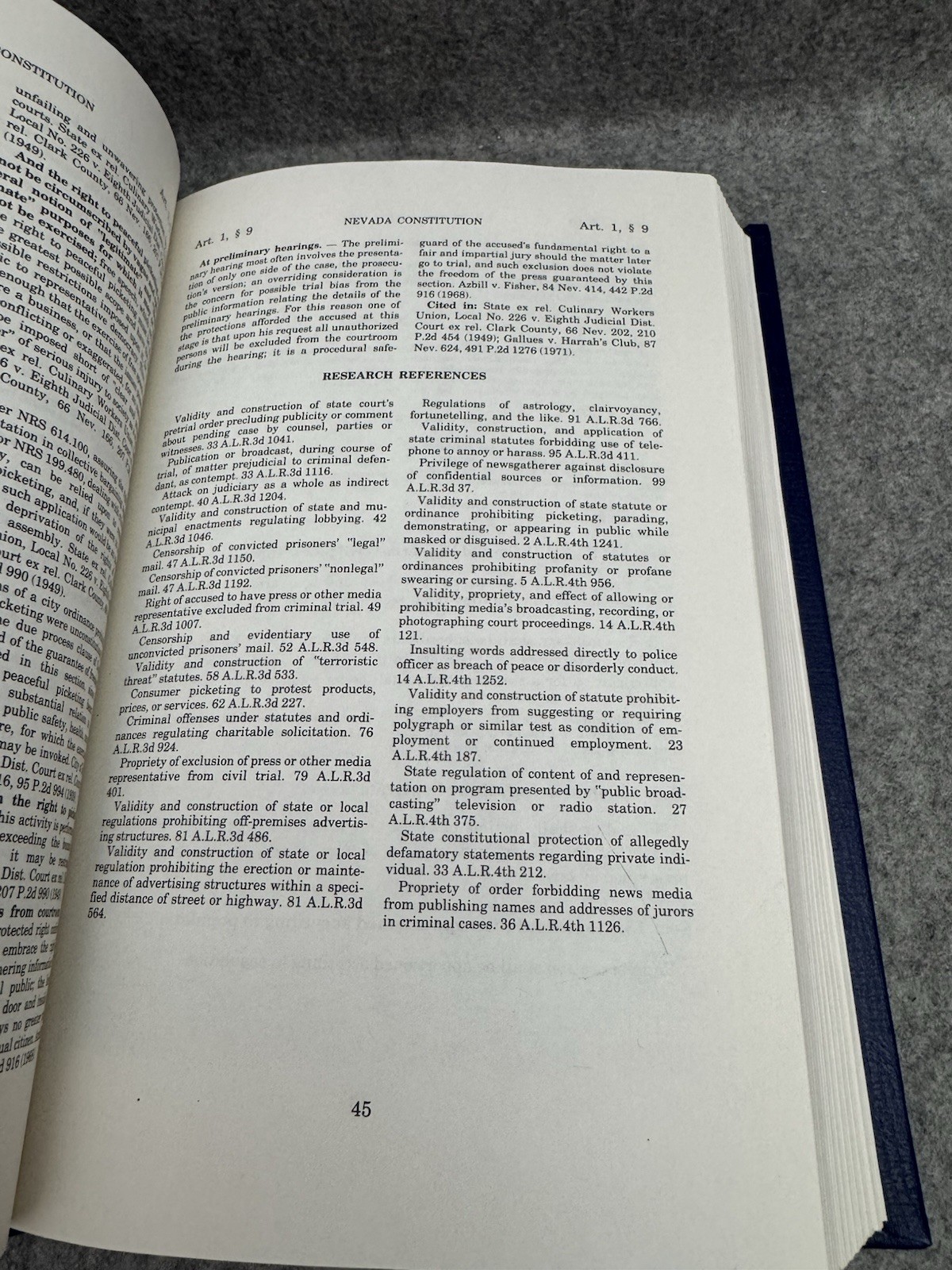Nevada Revised Statutes Annotated Vol 1 1986 Chapters 0-22 Hardcover