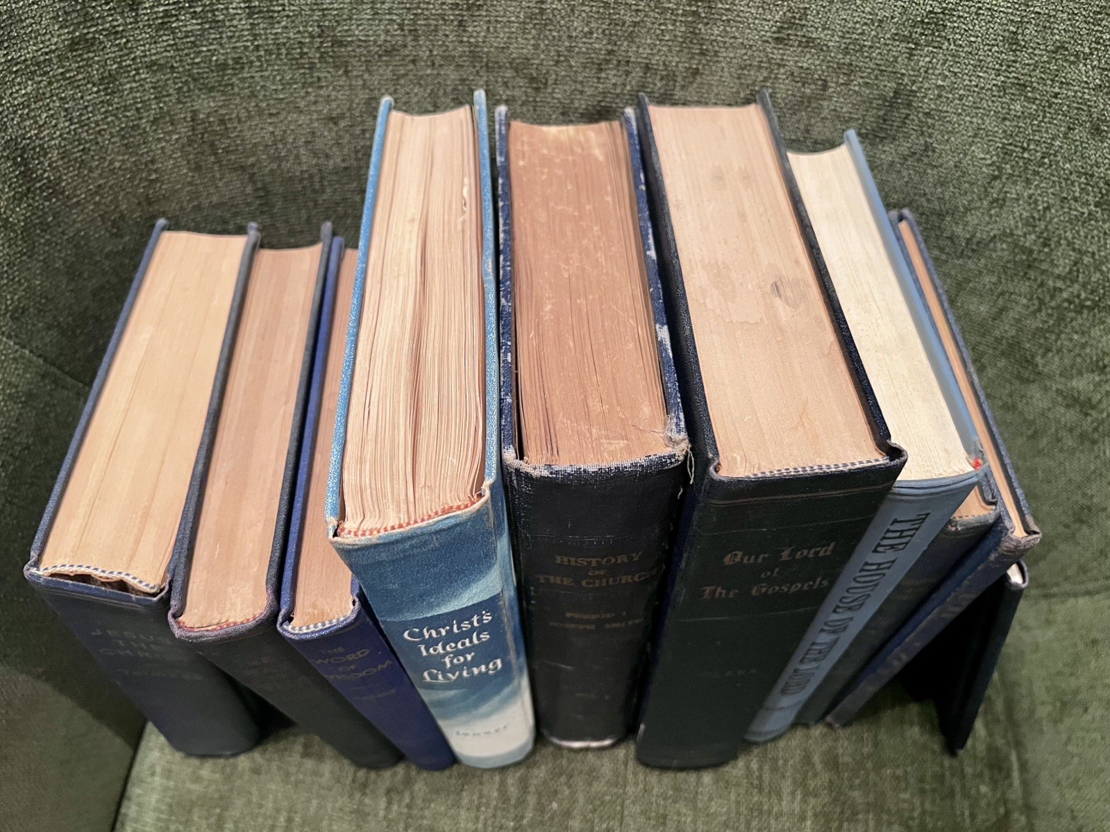 Lot of 10 Vintage Hardcover Books in Blue Shades for STAGING Library—LDS Mormon