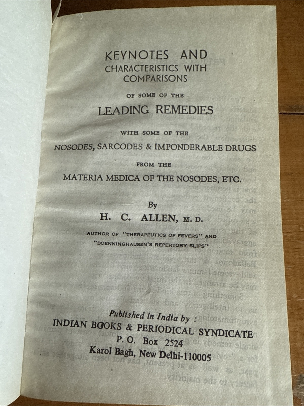 Allen’s Key Notes & Characteristics of Materia Medica with Nosodes