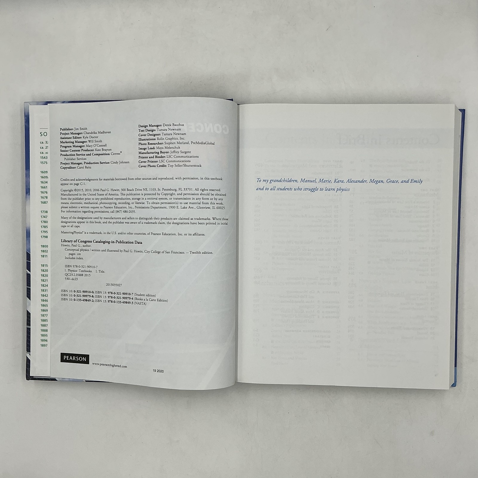 CONCEPTUAL PHYSICS Twelfth Edition Paul G. Hewitt 2015 Hardcover Pearson