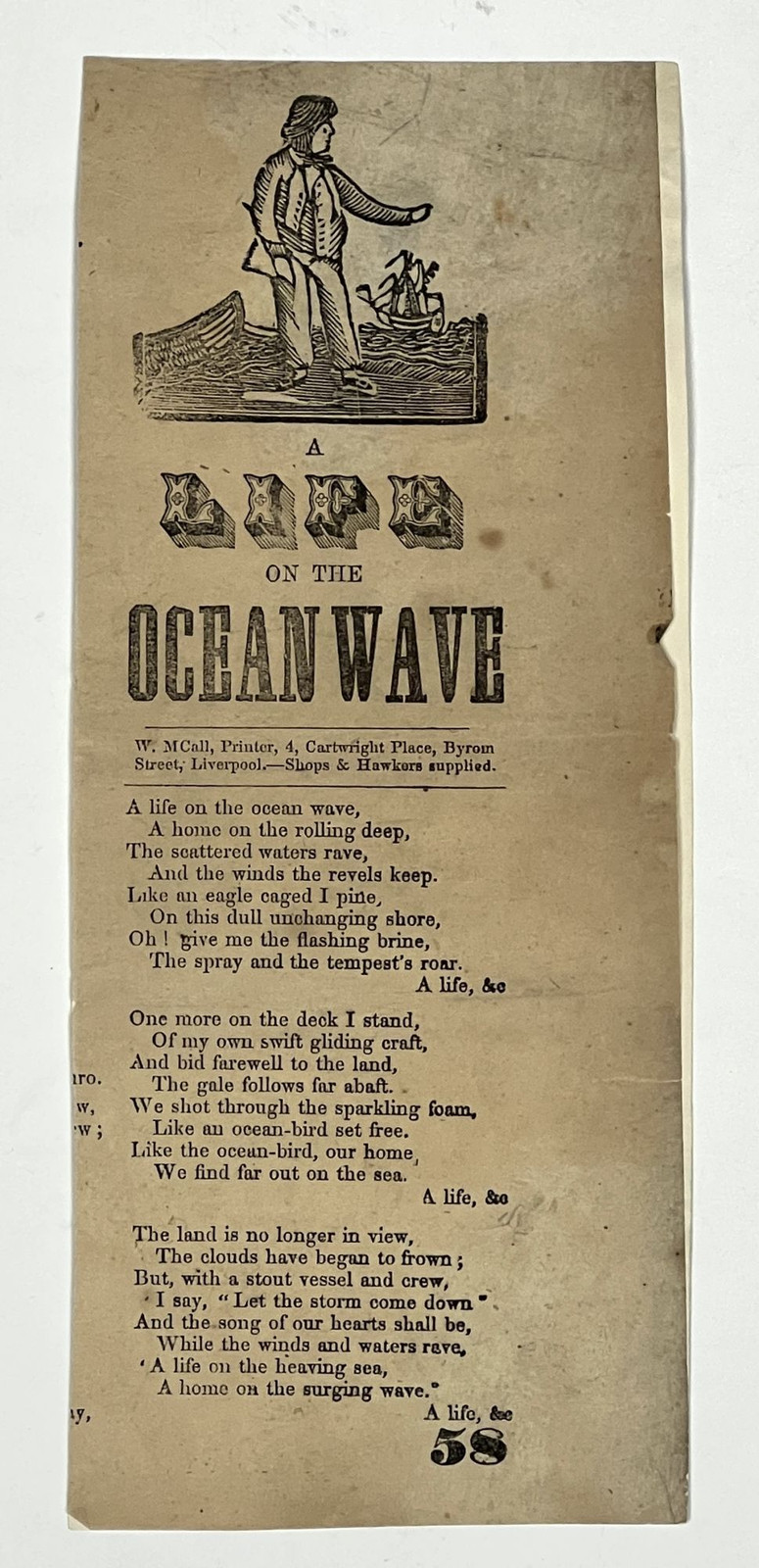 Maritime Song Slip / LIFE On The OCEAN WAVE accompanied by The SCAFFOLD