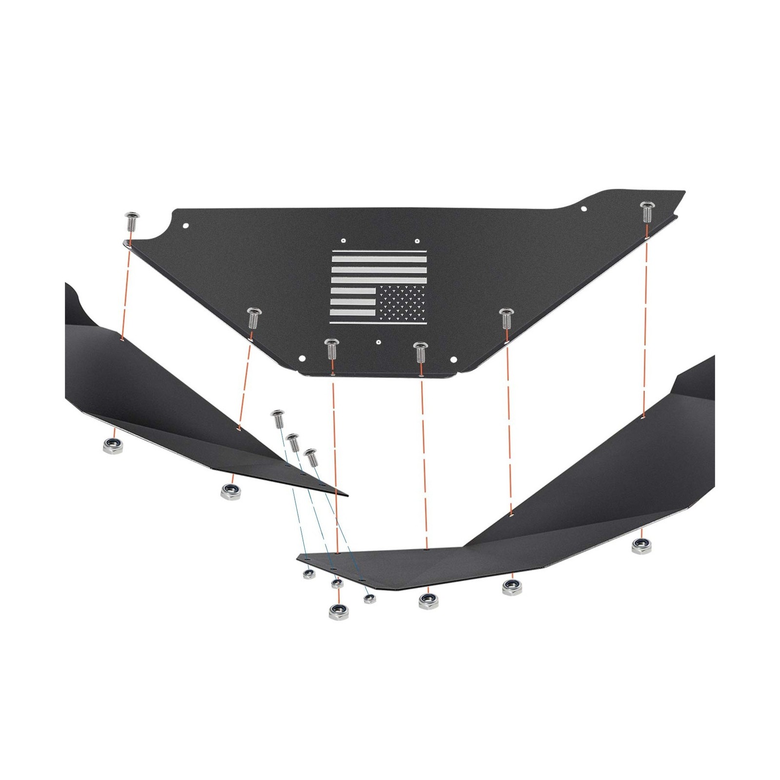 Front and Rear Aluminum Inner Fender Liner Set Compatible with 2007-2018 Wran…