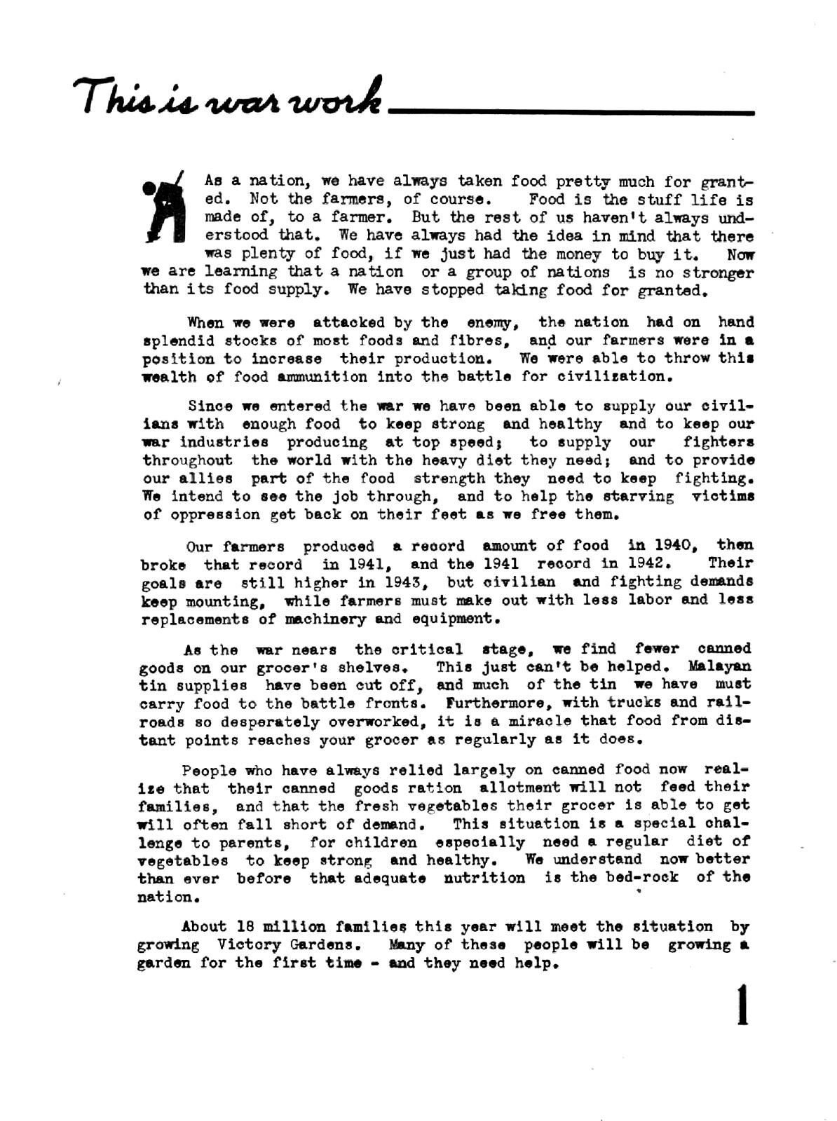 1943 Victory Garden Leader’s Handbook