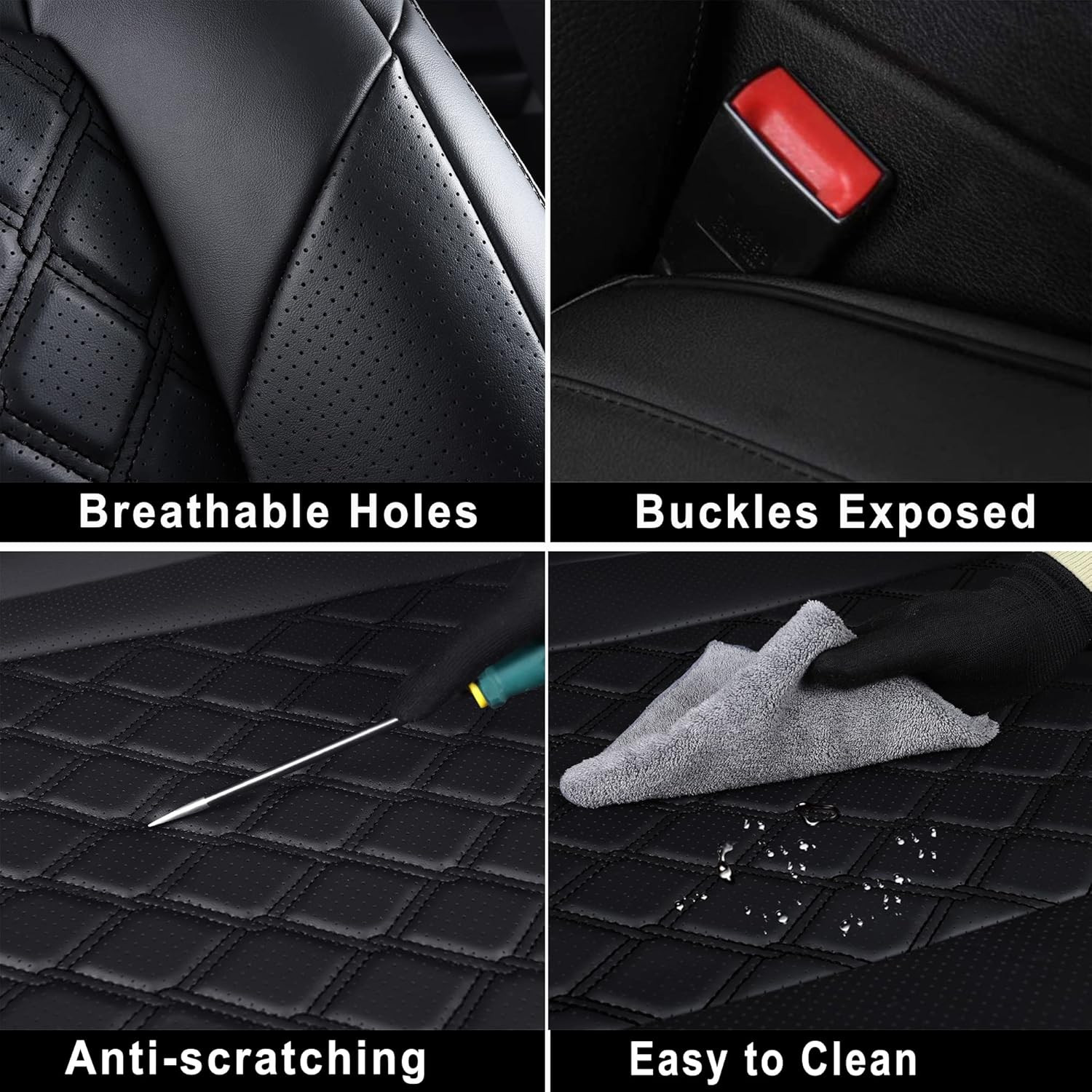 Custom Fit RAV4 Car Seat Covers Full Set, Waterproof Front&Rear Seat Cushion Fit