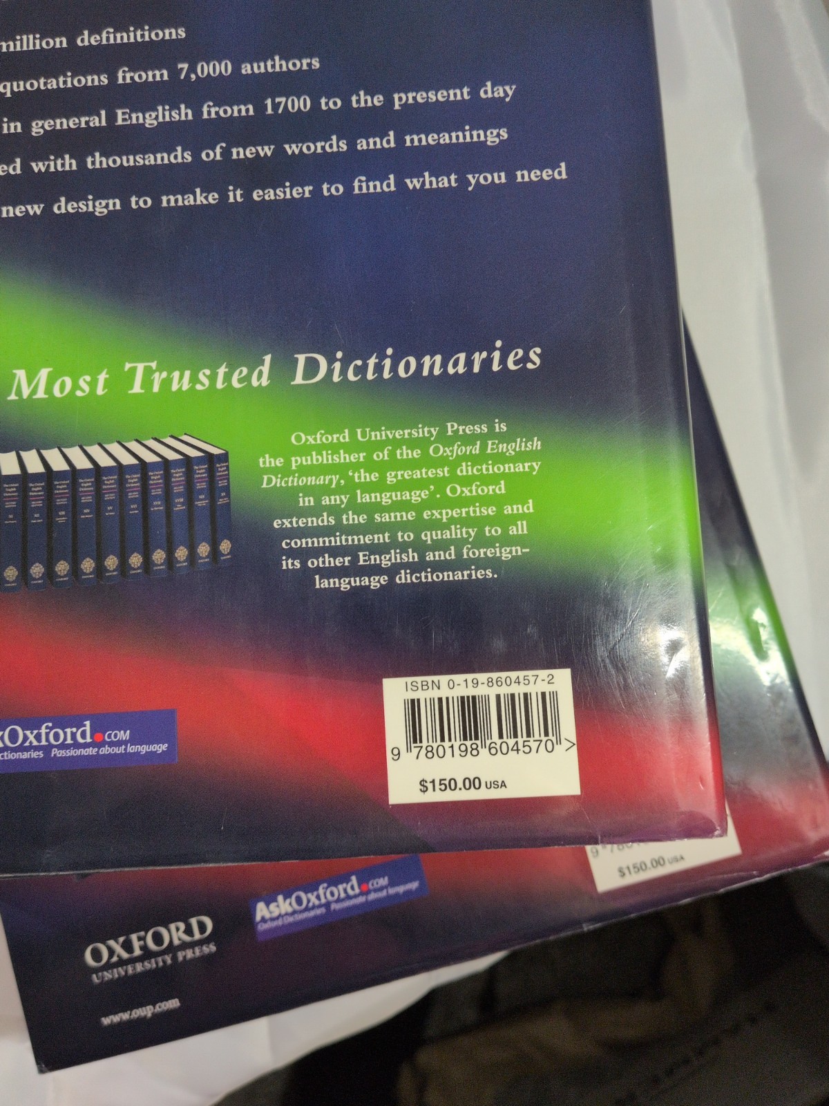 Shorter Oxford English Dictionary Fifth Edition 2-Volume Hardcover Set 2003