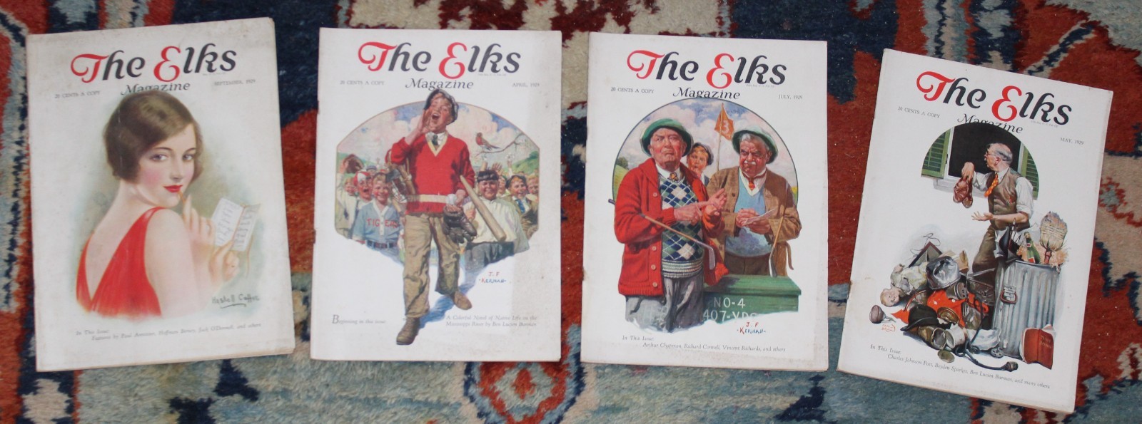 THE ELKS 1929 – 4 Items Showing Front & Rear Covers