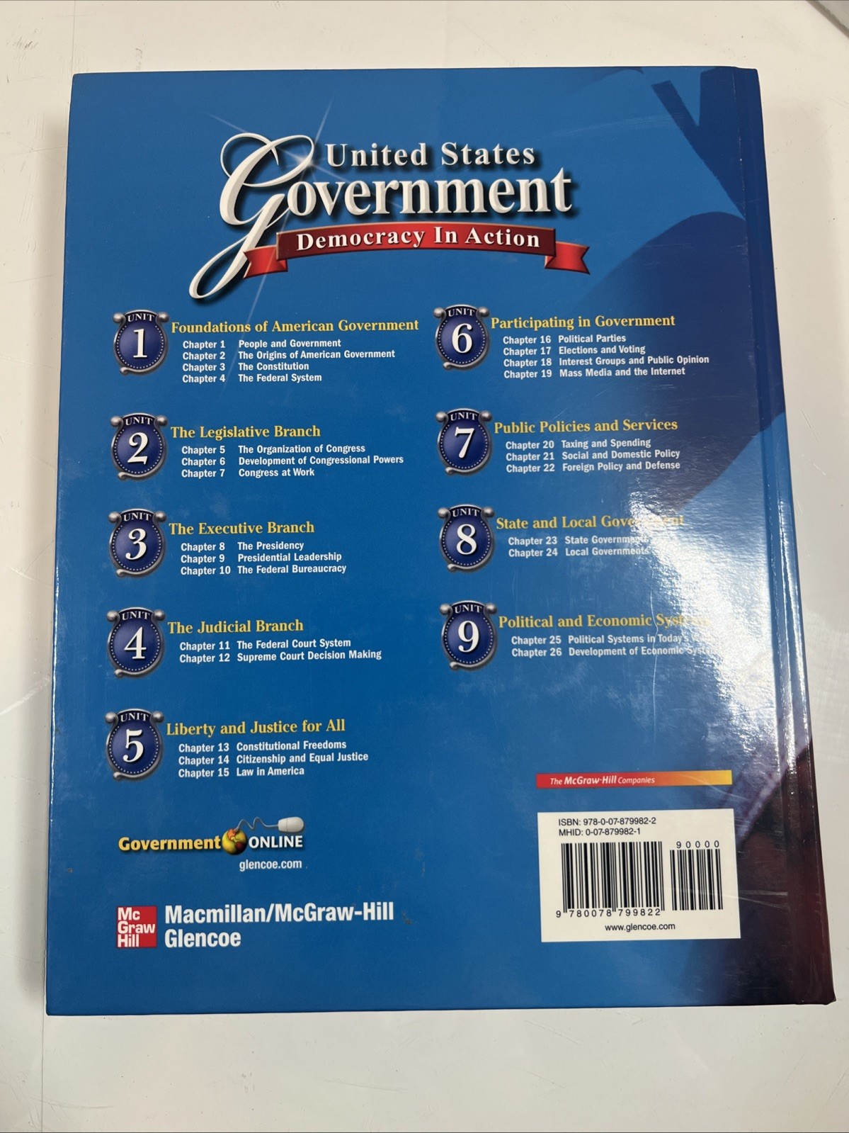 United States Government: Democracy in Action, Student Edition (excellent Con)