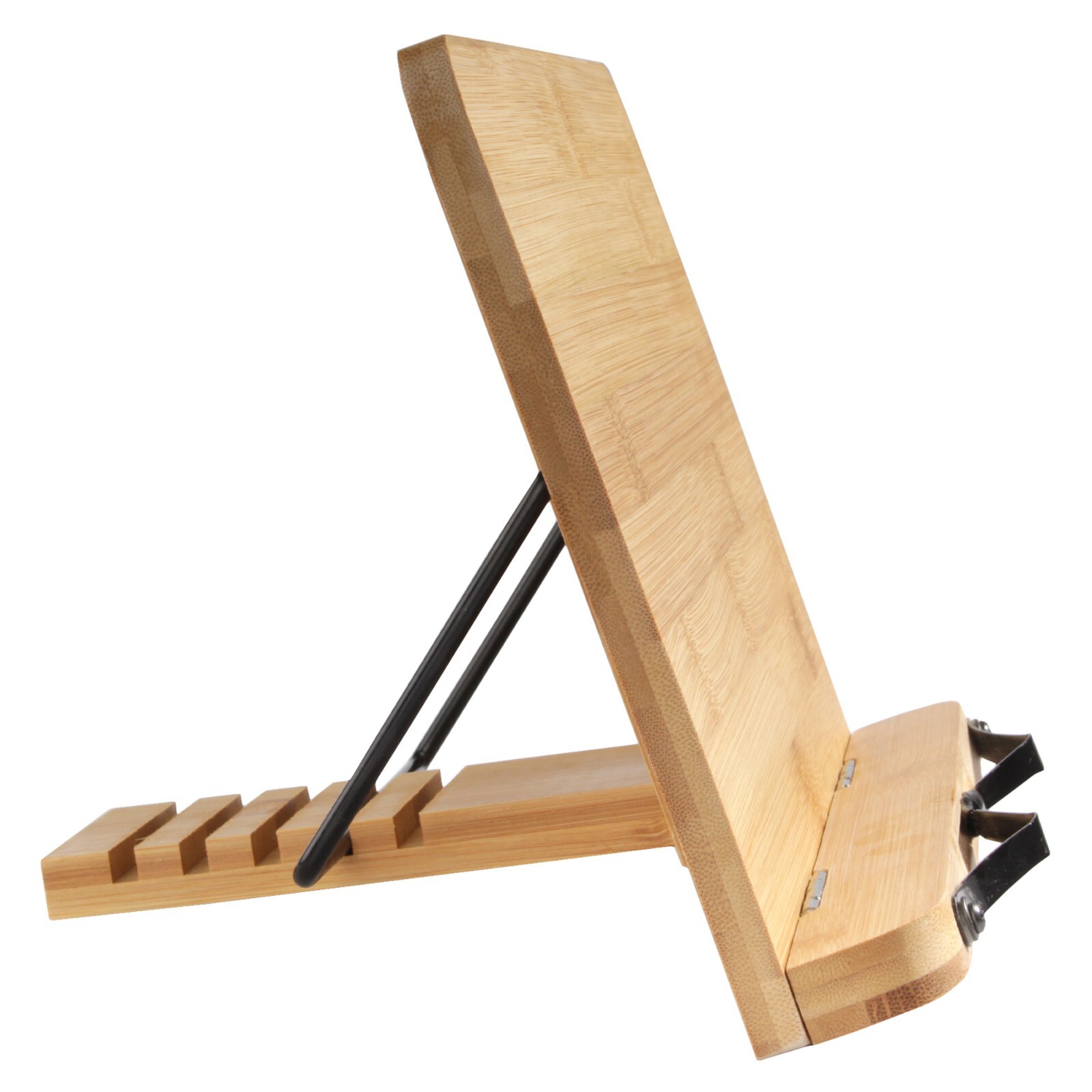 Universal Bamboo Book Stand, for Cookbooks, Reading, Cell Phone, Art, Music