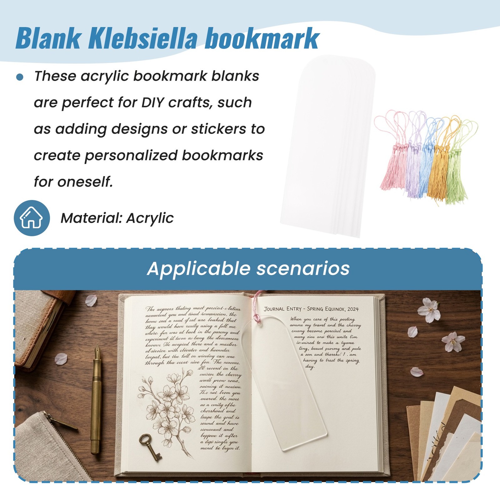 Blank Clear Acrylic Bookmarks 20Pcs Rectangle Craft Transparent Acrylic7221
