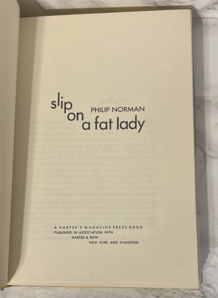 Philip Norman SLIP ON A FAT LADY 1st U.S. Edition 1970