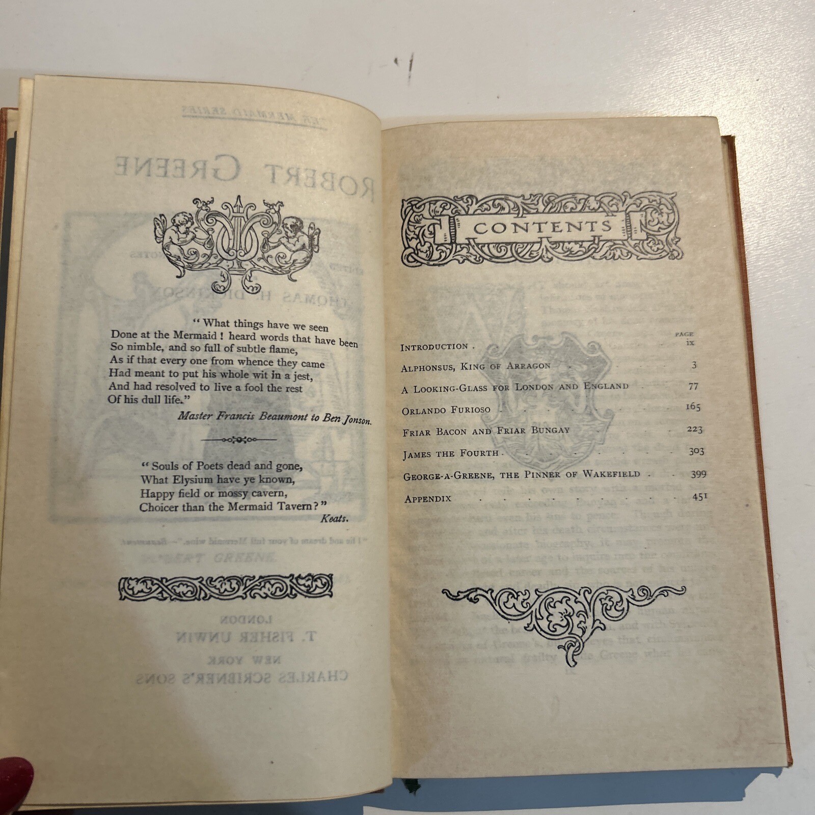 Robert Greene, The Mermaid Series, Intro By Thomas H. Dickinson Vintage, Ex-lib