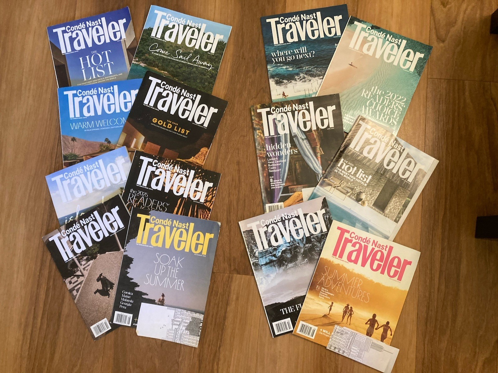 14 Lot Conde Nast Traveler World Travel Magazine From 2022-2023 and 2025-2026