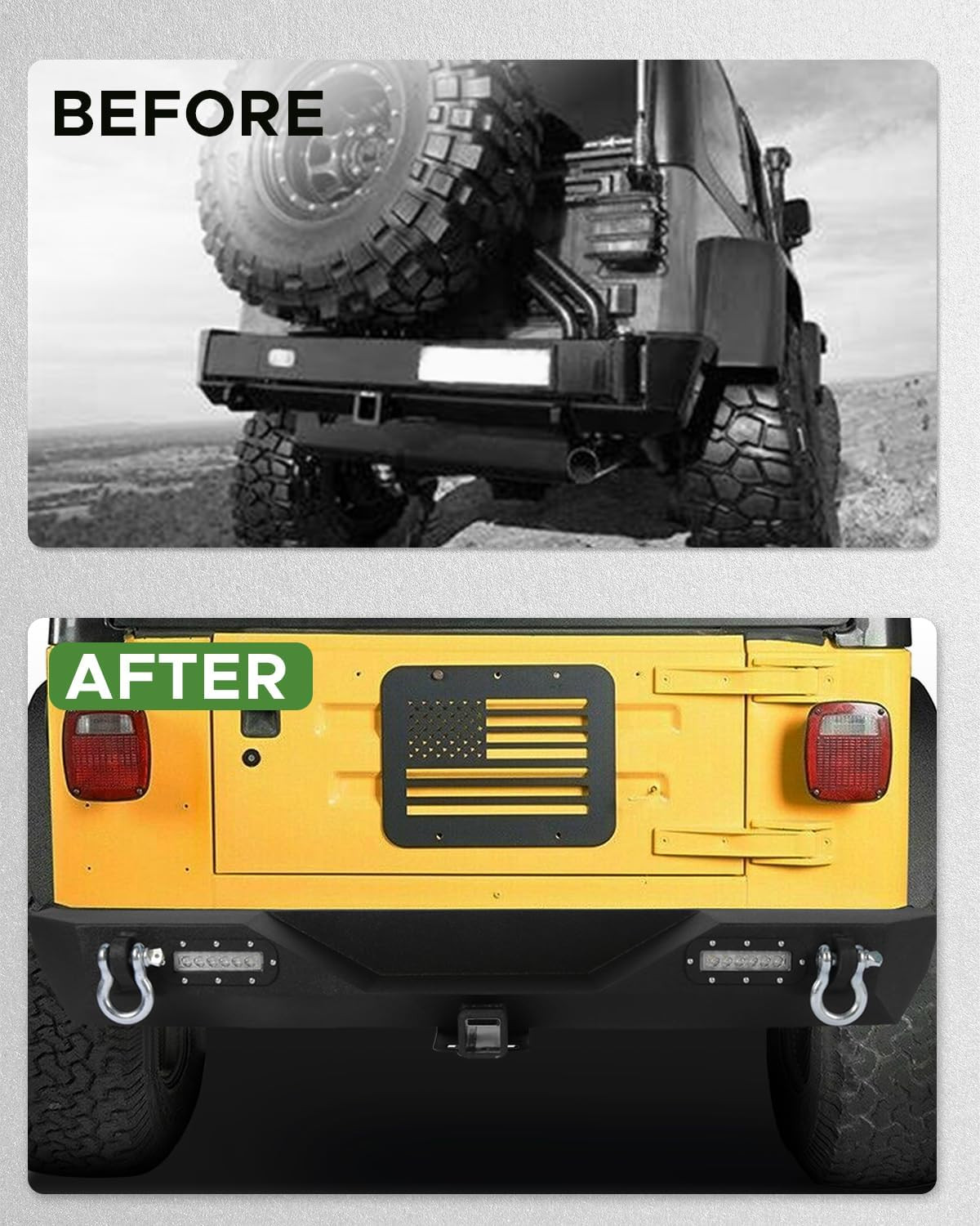 OffRoad Front and Rear Bumper Combo Fits for Jeep Wrangler TJ YJ 1987200 G2U