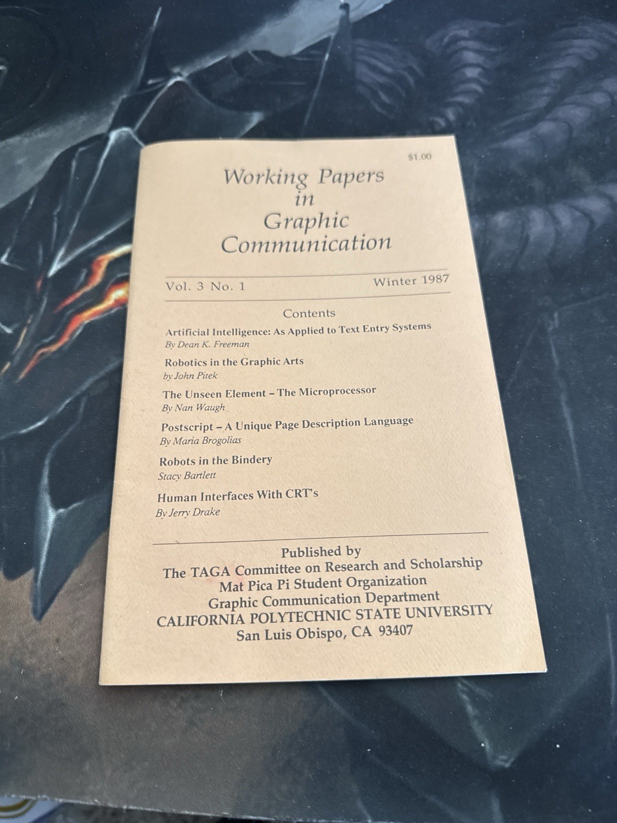 Working Papers In Graphic Communication Vol. 3 No. 1 – Cap Poly SLO