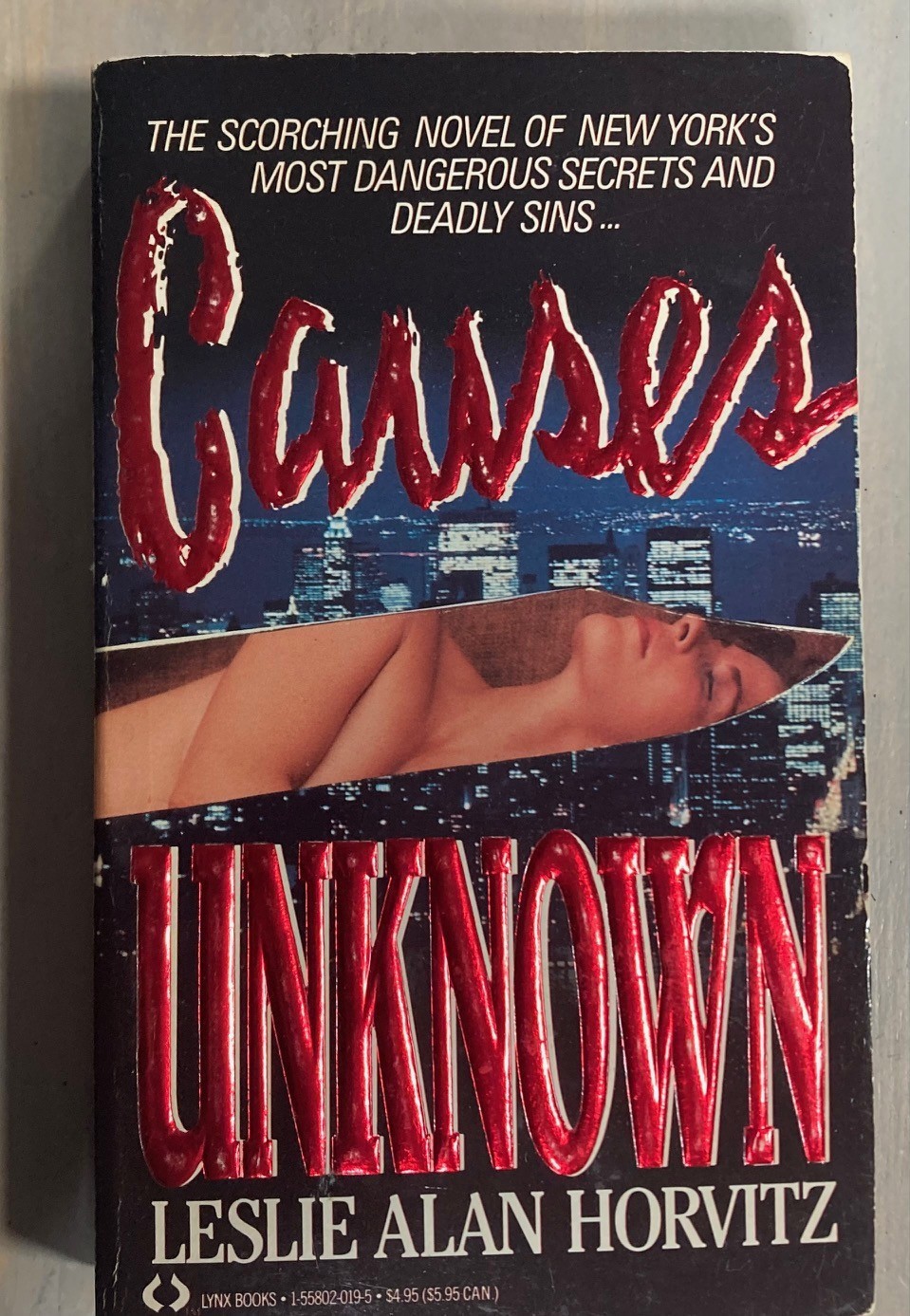Causes Unknown Leslie Alan Horvitz 1989 Lynx 1st ed. Signed Horror, Thriller