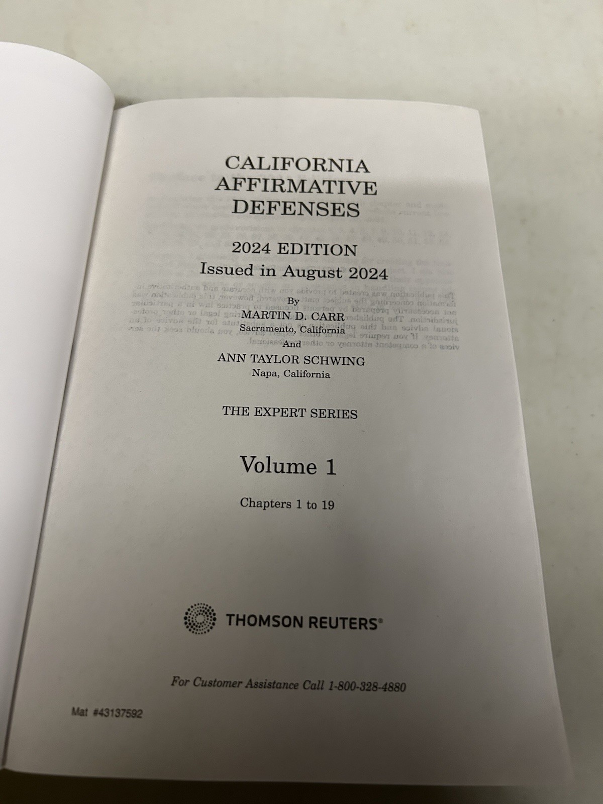 California Affirmative Defenses 2024 Edition Thomson Reuters