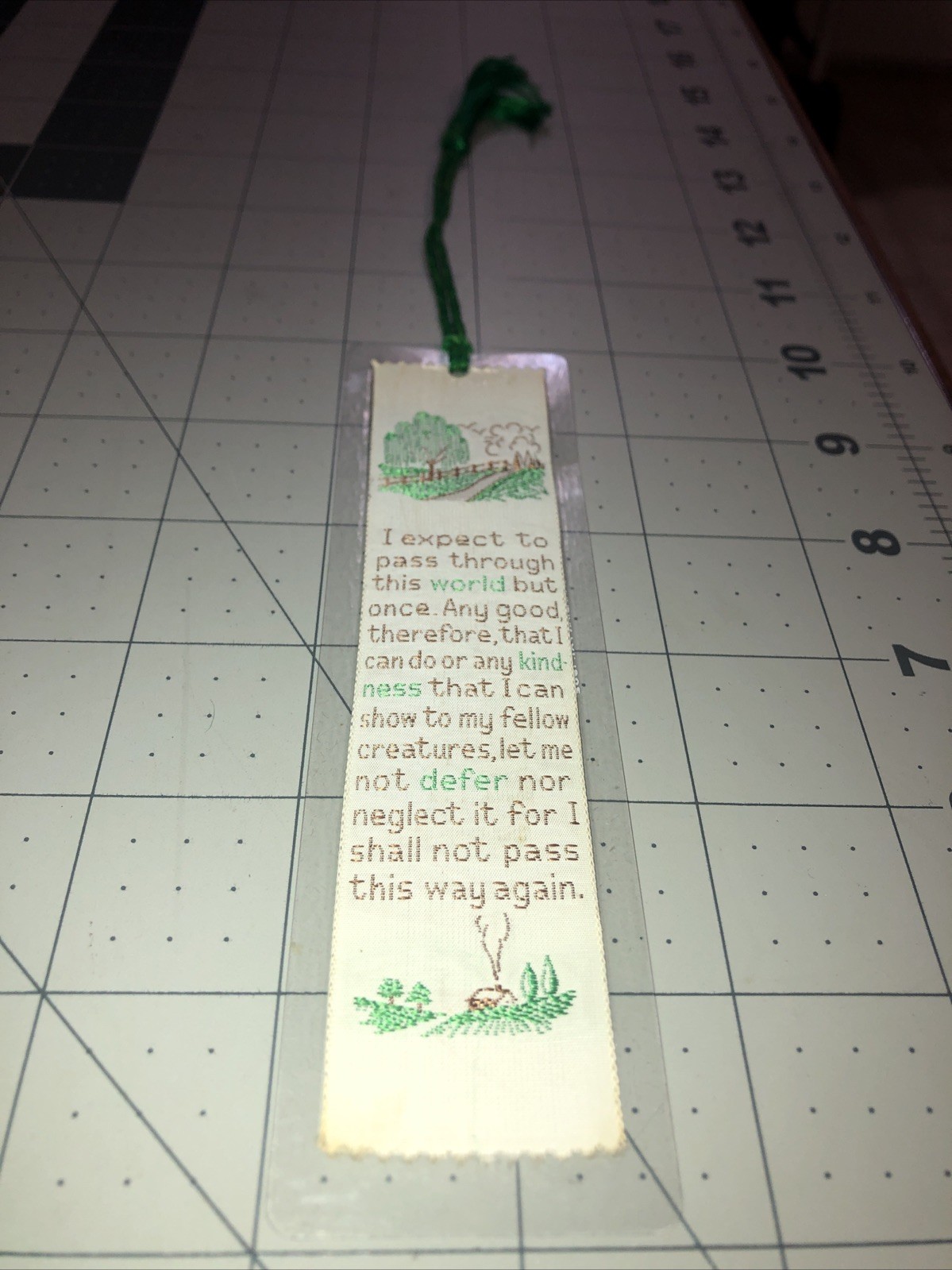 Weve-A-Gift Lovely Bookmark .. “shall not pass this way again” VINTAGE Polyester